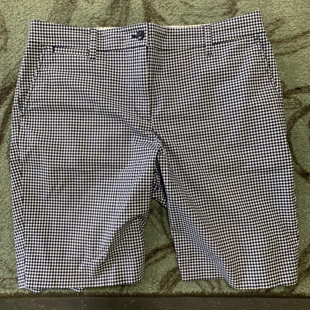 Talbots Perfect Shorts Blue & White Gingham Size 12